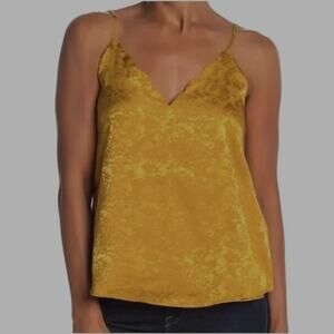 Socialite Women's Size Large Jacquard Floral Scallop Neck Camisole